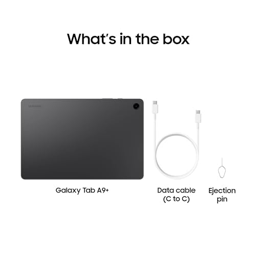 SAMSUNG Galaxy Tab A9+ 5G 11” 64GB Android Tablet, Wi-Fi (AT&T Network), Big Screen, Upgraded Chipset, Long Battery Life, Quad Speakers, Multi Window Display, US Version, 2024, Graphite