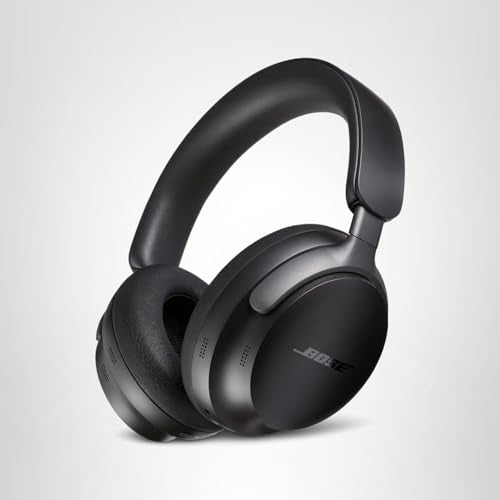 Bose QuietComfort Ultra Bluetooth Headphones, Wireless Headphones with Spatial Audio, Over Ear Noise Cancelling with Mic, Up to 24 Hours of Playtime, Black