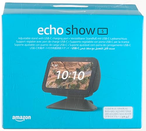 Echo Show 5 (3rd Gen) Adjustable Stand with USB-C Charging Port | Charcoal