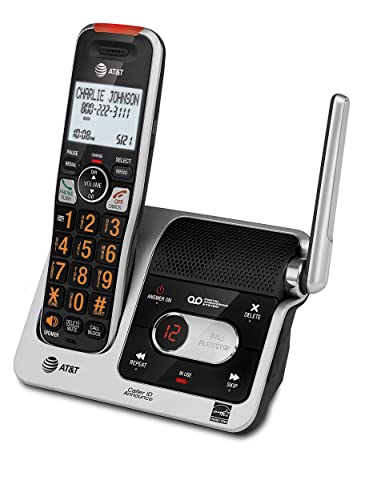 AT&T BL102-4 DECT 6.0 4-Handset Cordless Phone for Home with Answering Machine, Call Blocking, Caller ID Announcer, Audio Assist, Intercom, and Unsurpassed Range, Silver/Black