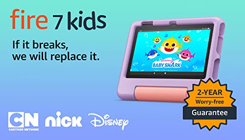 Amazon Fire 7 Kids tablet, ages 3-7. Top-selling 7" kids tablet on Amazon. Includes ad-free and exclusive content, easy parental controls, 10-hr battery, 16 GB, Blue