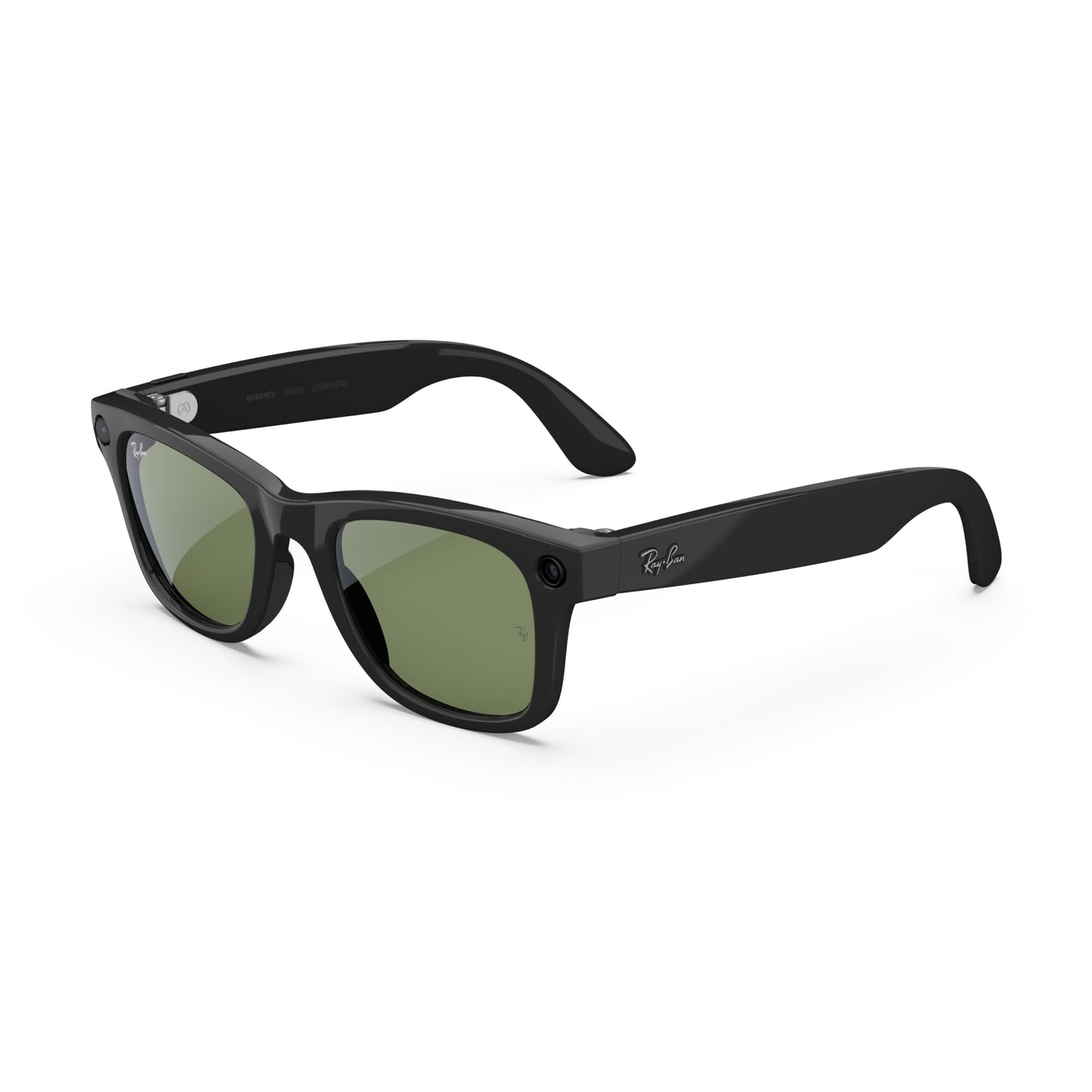 Ray-Ban Meta (Gen 2), Wayfarer, Shiny Black | Smart AI Glasses for Men, Women — 2x Battery Life — 3K Ultra HD Resolution — 12 MP Ultra-Wide Camera, Audio, Video — Green Lenses — Wearable Technology