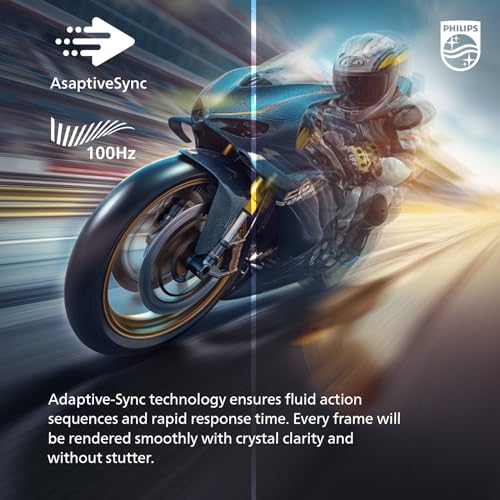 Philips New 24 inch Frameless Full HD (1920 x 1080) 100Hz Monitor, VESA, HDMI x1, VGA Port x1, Eye Care, 4 Year Advance Replacement Warranty, 241V8LB, Black