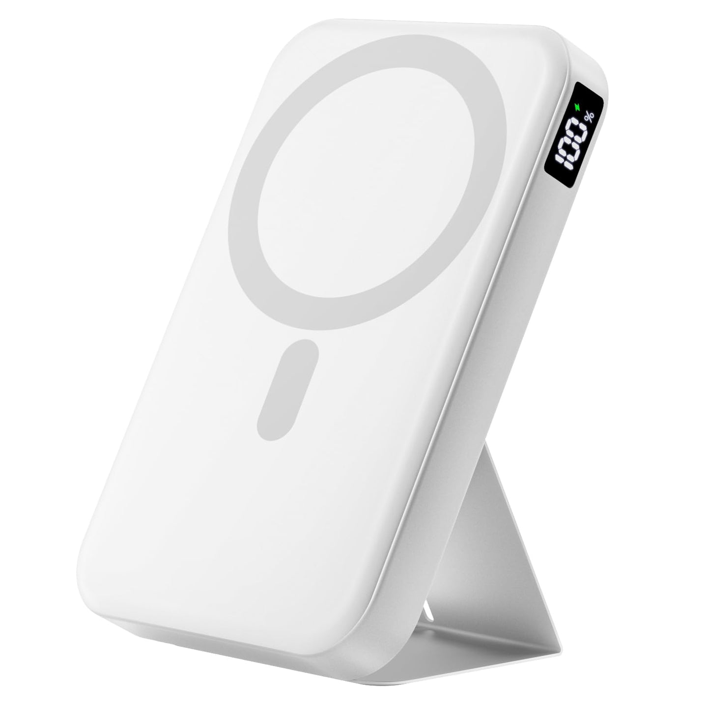 Magnetic Portable Charger, 10000mAh Power Bank with Leather Foldable Stand - Travel Essentials, USB-C 20W Fast Charging for Magsafe Battery Pack, Compatible with iPhone 17/16/15/14/13 Series