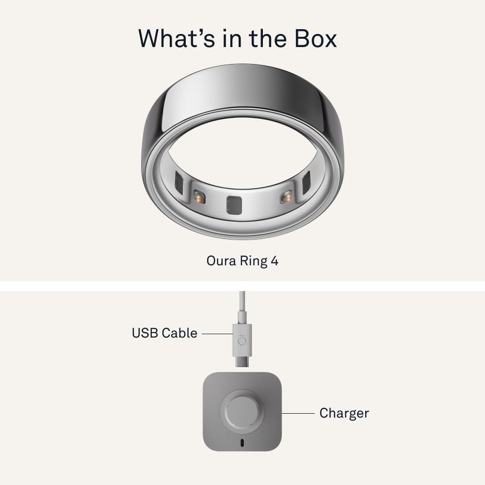 Oura Ring 4 - Silver - Size 10 - Size Before You Buy