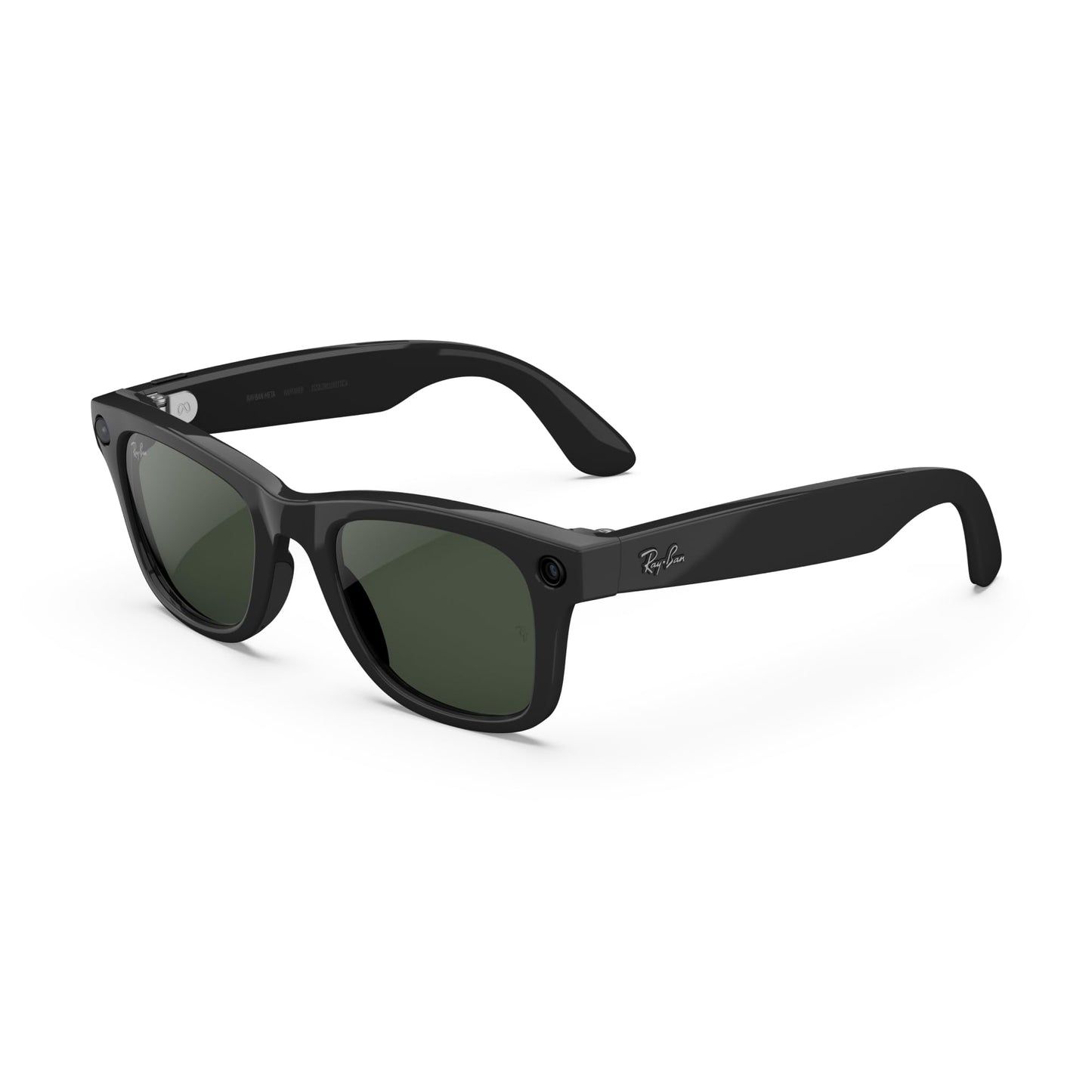 Ray-Ban Meta (Gen 2), Wayfarer, Shiny Black | Smart AI Glasses for Men, Women — 2x Battery Life — 3K Ultra HD Resolution — 12 MP Ultra-Wide Camera, Audio, Video — Green Lenses — Wearable Technology