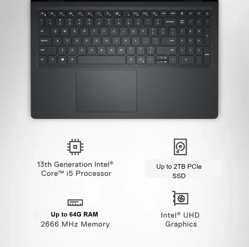 Dell Inspiron Touchscreen Laptop, 15.6" Business & Student Laptop Computer, Windows 11 Pro Laptop 32GB RAM 1TB SSD, Intel i5-1155G7 Processor, Full HD IPS Display, Numeric Keypad, HDMI, Carbon Black