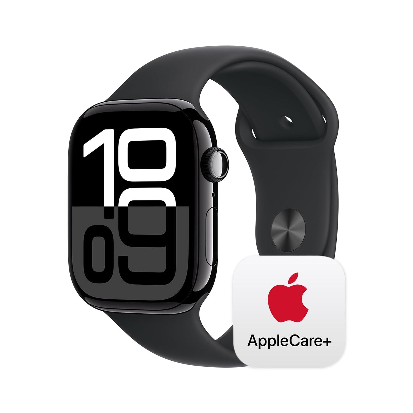 Apple Watch Series 10 [GPS 46mm case] Smartwatch with Jet Black Aluminum Case with Black Sport Band - M/L. Fitness Tracker, ECG App, Always-On Retina Display, Water Resistant