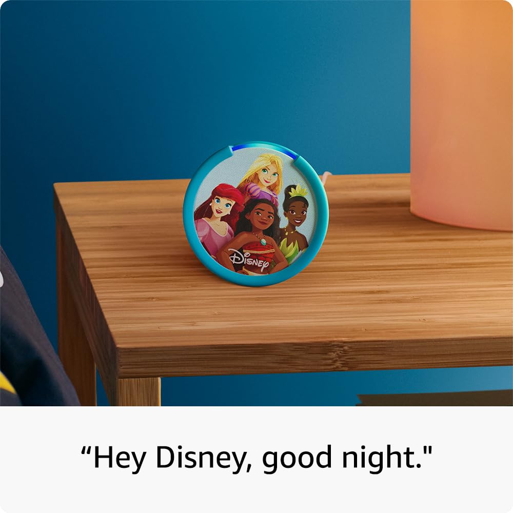 Amazon Echo Pop Kids (newest model), Designed for kids, with Alexa+ Early Access, parental controls, Includes 6 months of Amazon Kids+, Disney Princess