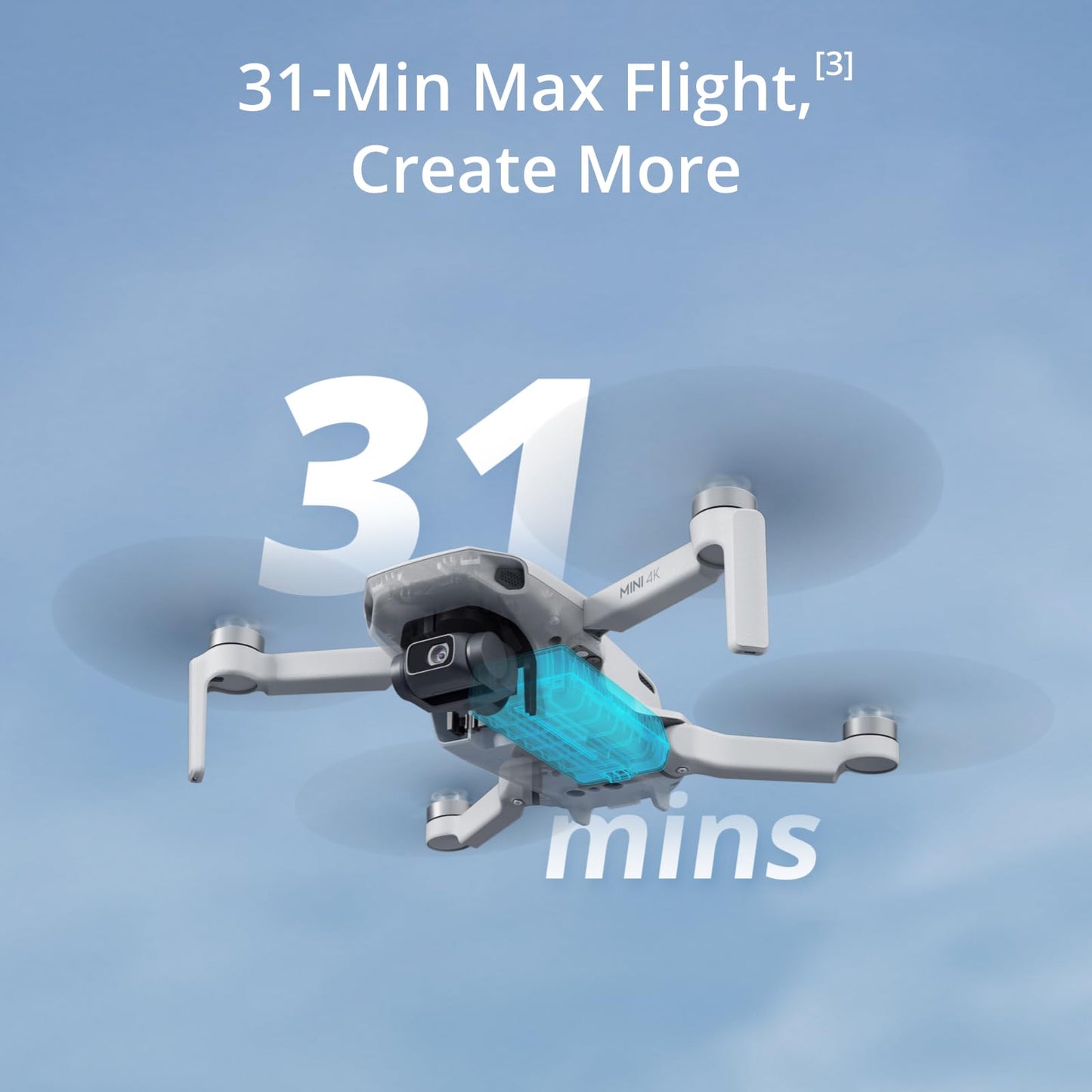DJI Mini 4K Camera Drone Combo, Drone with 4K UHD Camera for Adults, Under 249 g, 3-Axis Gimbal Stabilization, 10km Video Transmission, Auto Return, 2 Batteries for 62-Min Max Flight Time, QuickShots