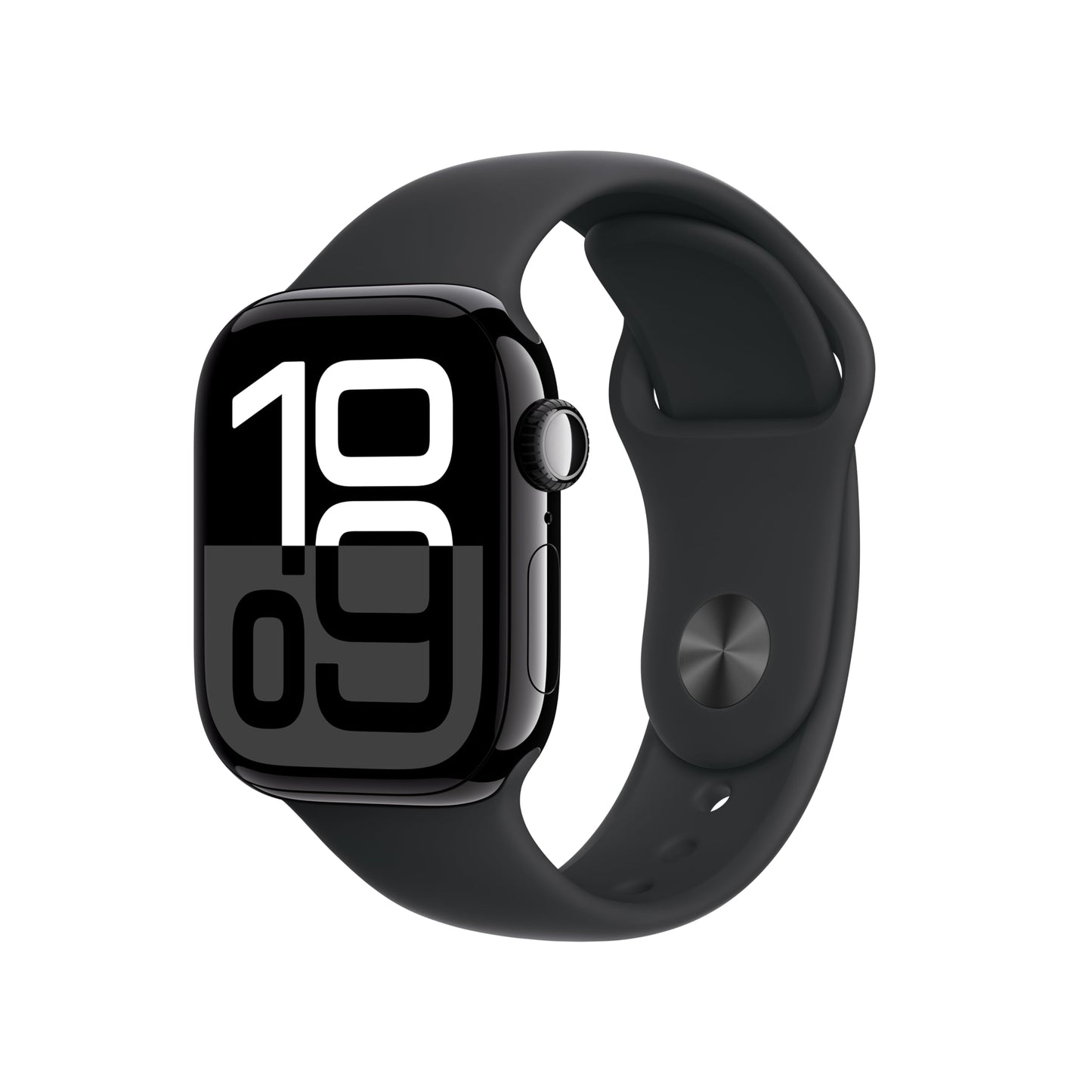 Apple Watch Series 10 [GPS 46mm case] Smartwatch with Jet Black Aluminum Case with Black Sport Band - M/L. Fitness Tracker, ECG App, Always-On Retina Display, Water Resistant