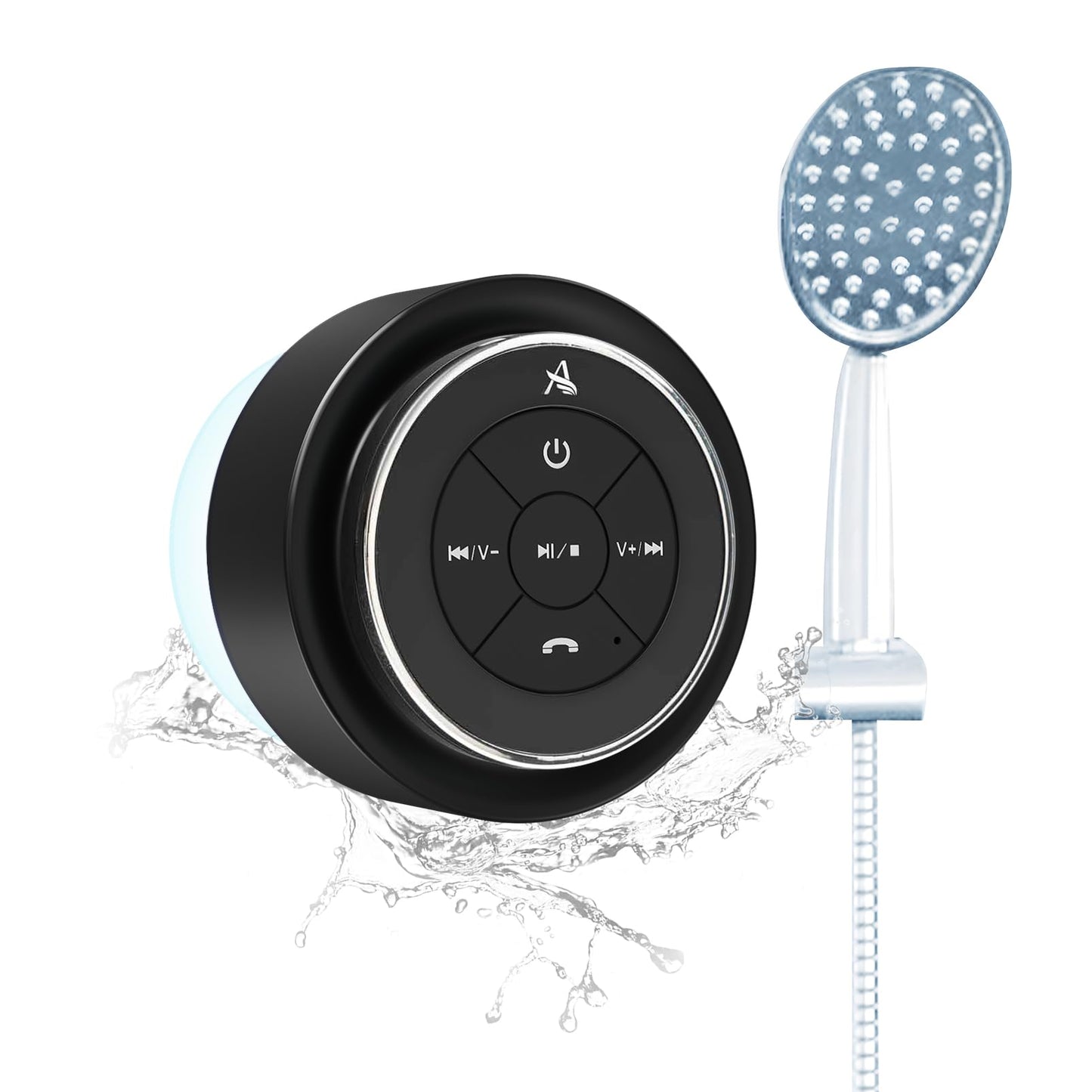 XLeader Shower Speaker, Upgraded,Certified IPX7 Waterproof, Mini Bluetooth Wireless Small Speaker with Lights, Suction Cup and Mic for Bathroom, Crystal Sound&Bass,12H Playtime, Ideal Electronic Gifts