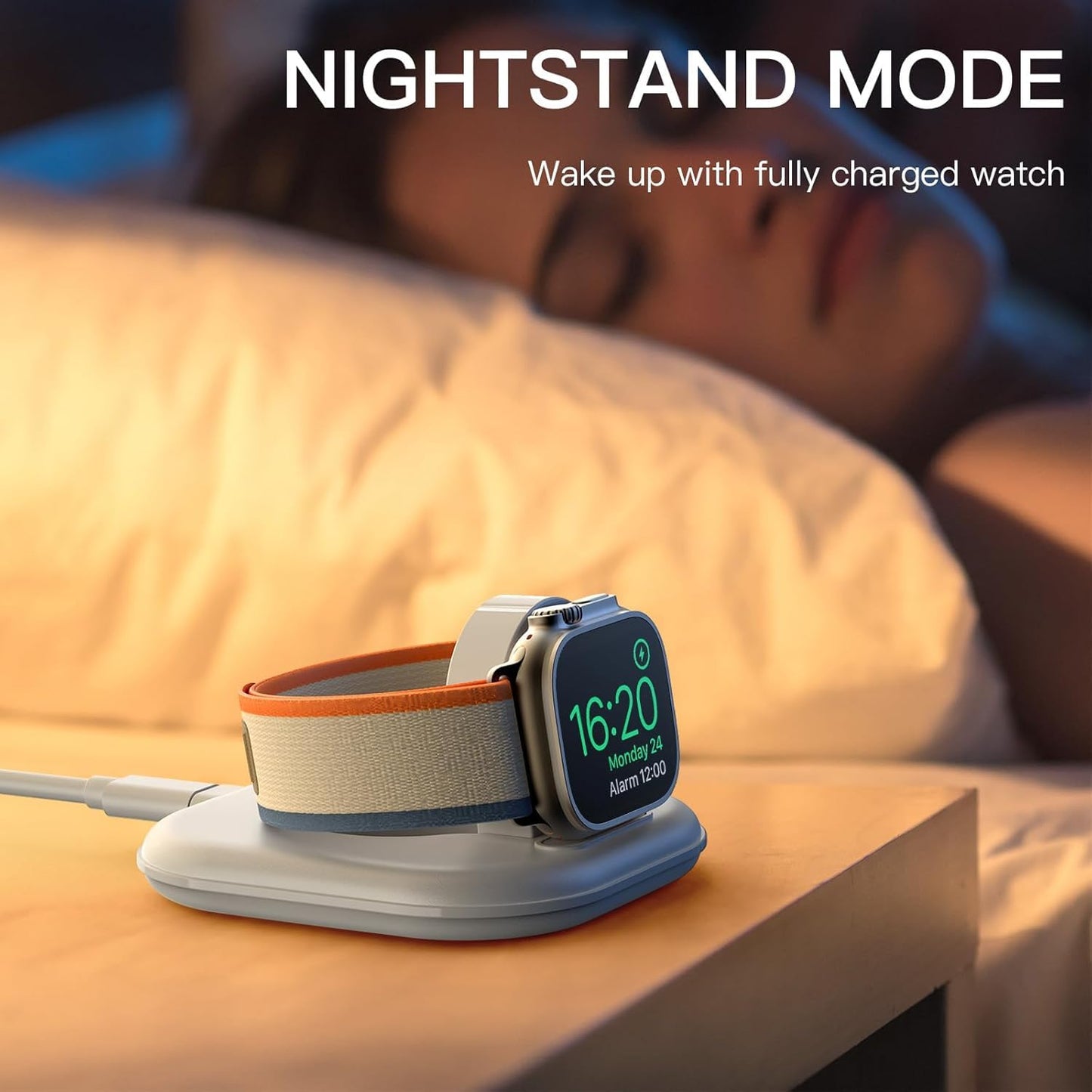 for Apple Watch Magnetic Charging Dock - Fast Magnetic Charger Stand, Compatible with Apple Watch Series 2/3/4/5/6/7/8/9/10/Ultra 1 2, Supports Nightstand Mode, Portable Design for Travel