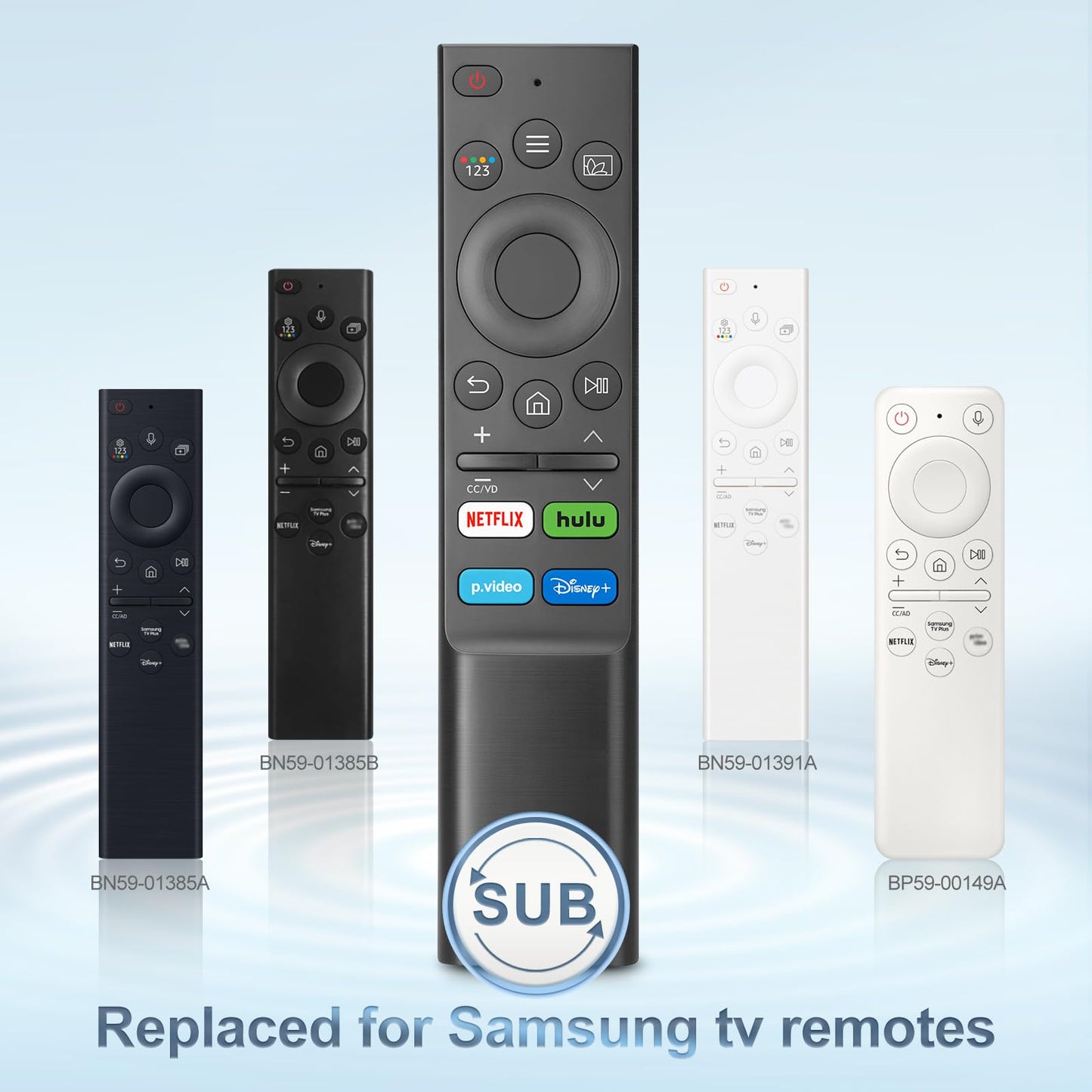 Rechargeable Remote for Samsung-TV-Remote-Control-Replacement,Compatible with Samsung Frame Crystal UHD Neo QLED OLED 4K 8K Smart TVs