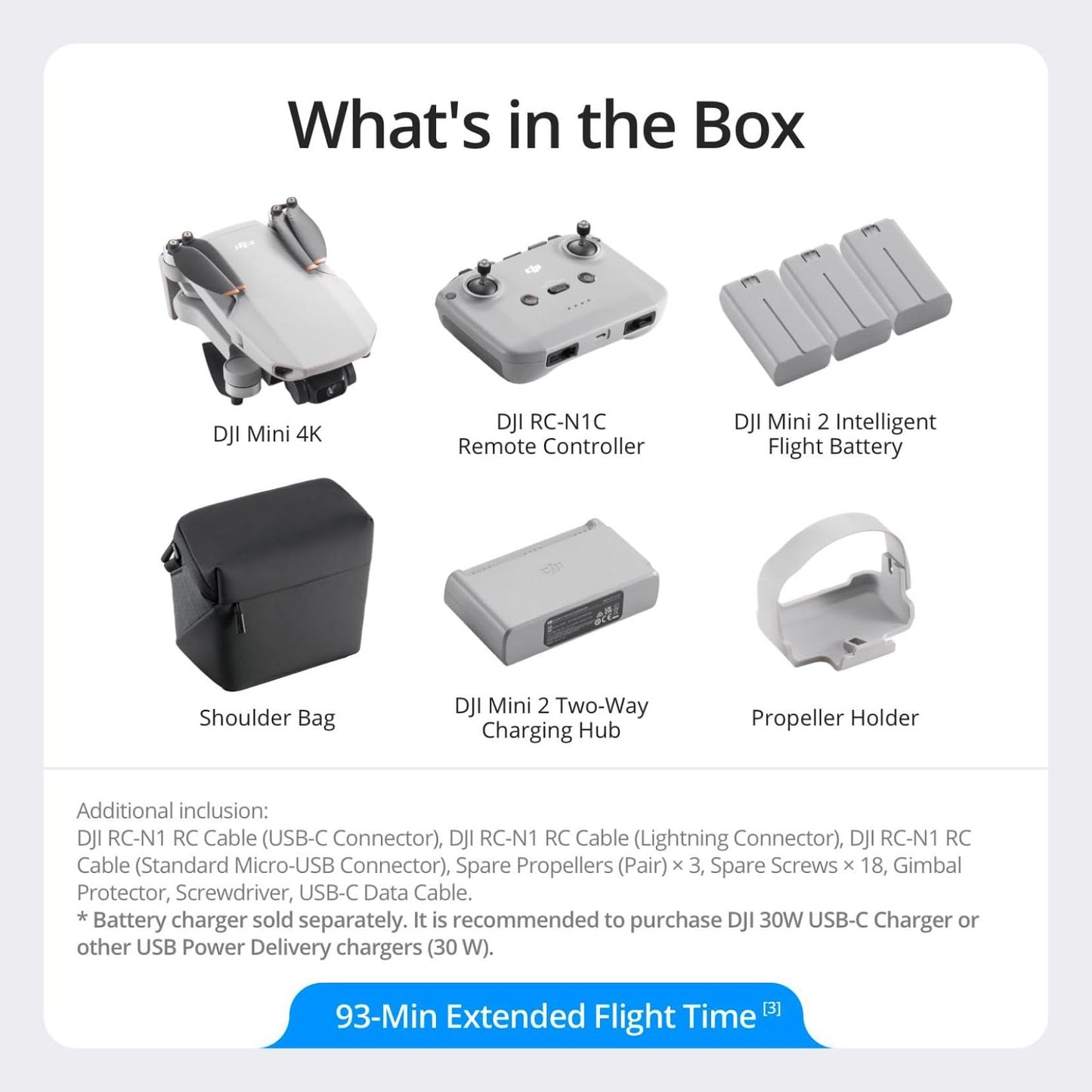 DJI Mini 4K Camera Drone Combo, Drone with 4K UHD Camera for Adults, Under 249 g, 3-Axis Gimbal Stabilization, 10km Video Transmission, Auto Return, 2 Batteries for 62-Min Max Flight Time, QuickShots