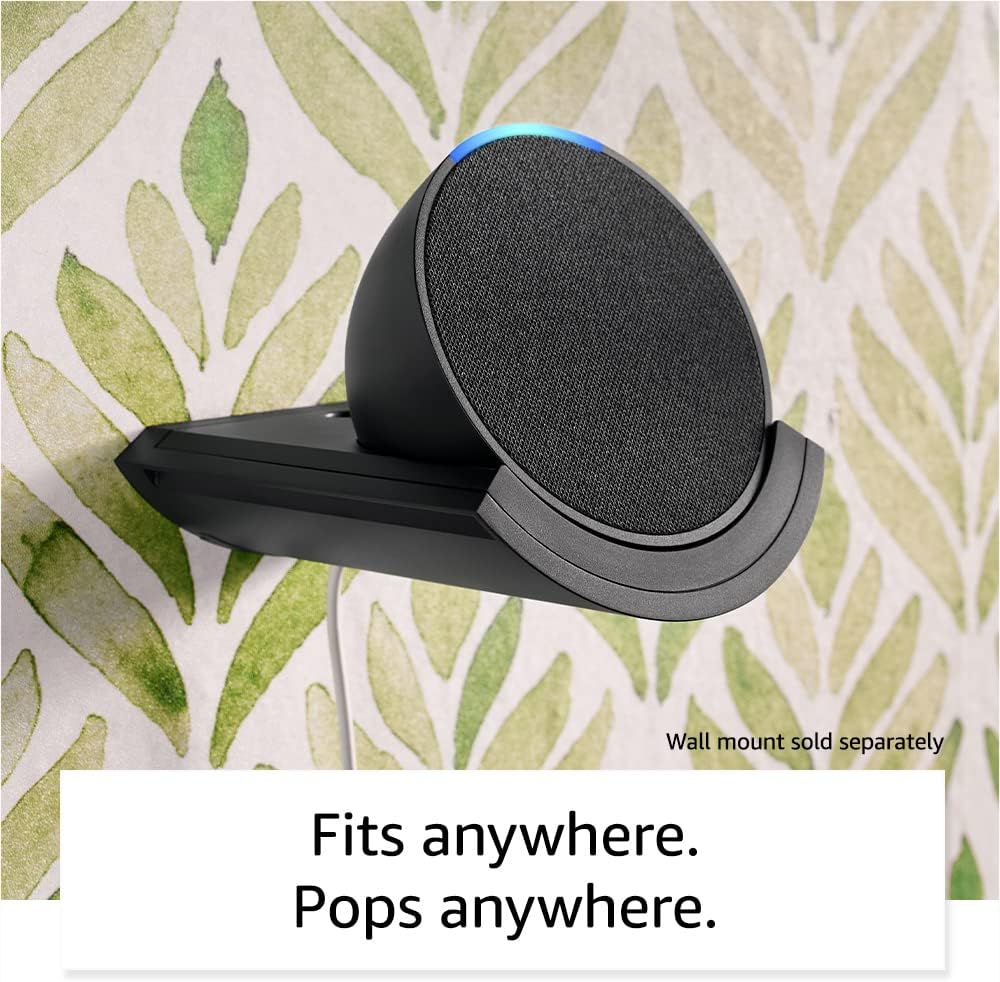 Amazon Echo Pop, Our smallest Alexa speaker, Fits in any room, Charcoal