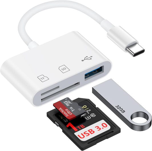 SD Card Reader USB C for iPhone 17 Pro Max/17 Air/16e/16 Plus/15,Samsung Galaxy S25 Ultra Z Fold7 Flip7 S24 FE S23 Plus,USB C to Micro SD Memory Card Reader Digital Camera Adapter for Micro SD,Laptop