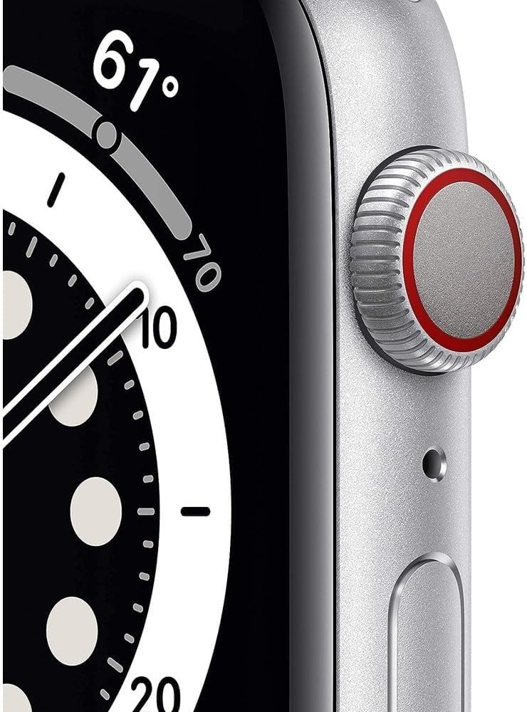 Apple Watch Series 5 (GPS, 44MM) - Silver Aluminum Case with White Sport Band (Renewed)