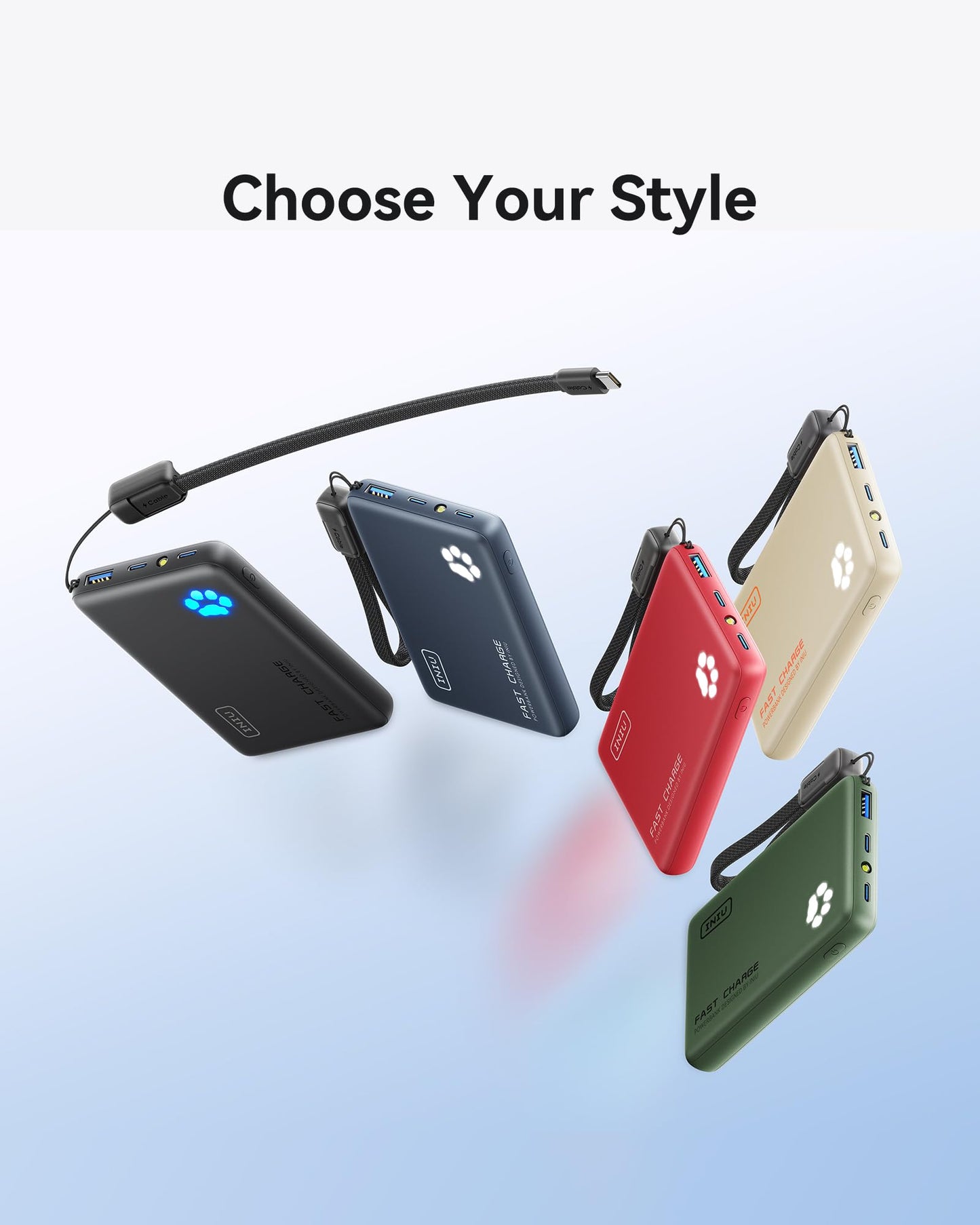 INIU Portable Charger, Ultra Slim 10000mAh 45W PD Power Bank, USB C in&Out Fast Charging Battery Pack, Travel Essential Phone Powerbank Compatible with iPhone 17 16 15 Samsung S22 S21 Google iPad etc