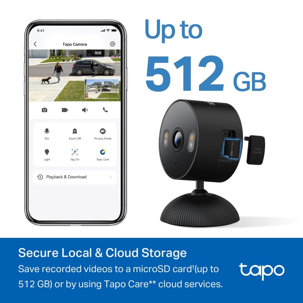 Tapo 1080P Indoor Security Camera for Baby Monitor, Pet Camera w/Motion Detection, 2-Way Audio, Night Vision, Cloud & SD Card Storage, Works w/Alexa & Google Home, Plug-in, C101