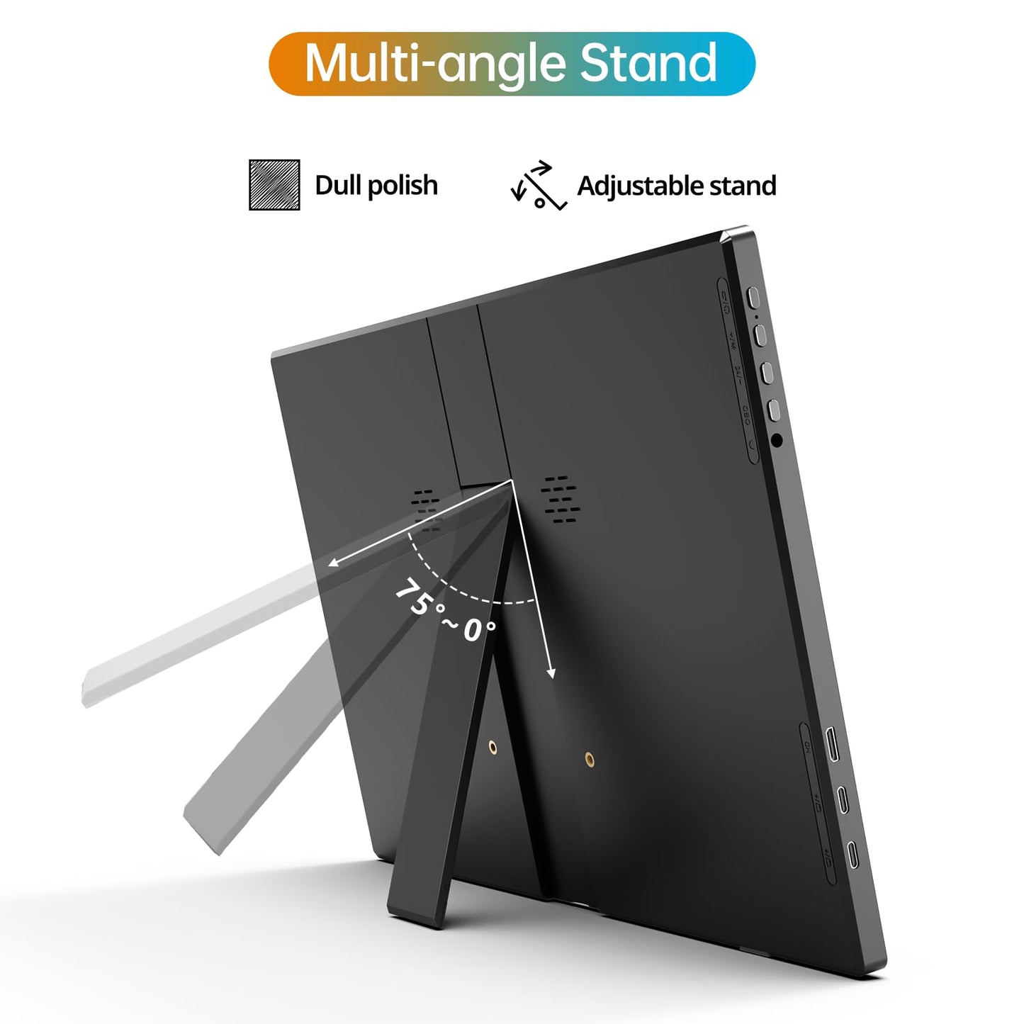 MNN Portable Monitor 14 inch FHD 1920 * 1200P USB C HDMI Ultra-Slim IPS Travel Display w/Speakers, HDR Plug&Play, External Monitor for Laptop PC, Phone,Mac(400cd/m² Brightness)