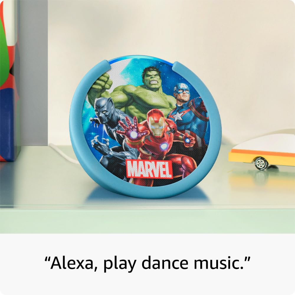 Amazon Echo Pop Kids (newest model), Designed for kids, with Alexa+ Early Access, parental controls, Includes 6 months of Amazon Kids+, Disney Princess