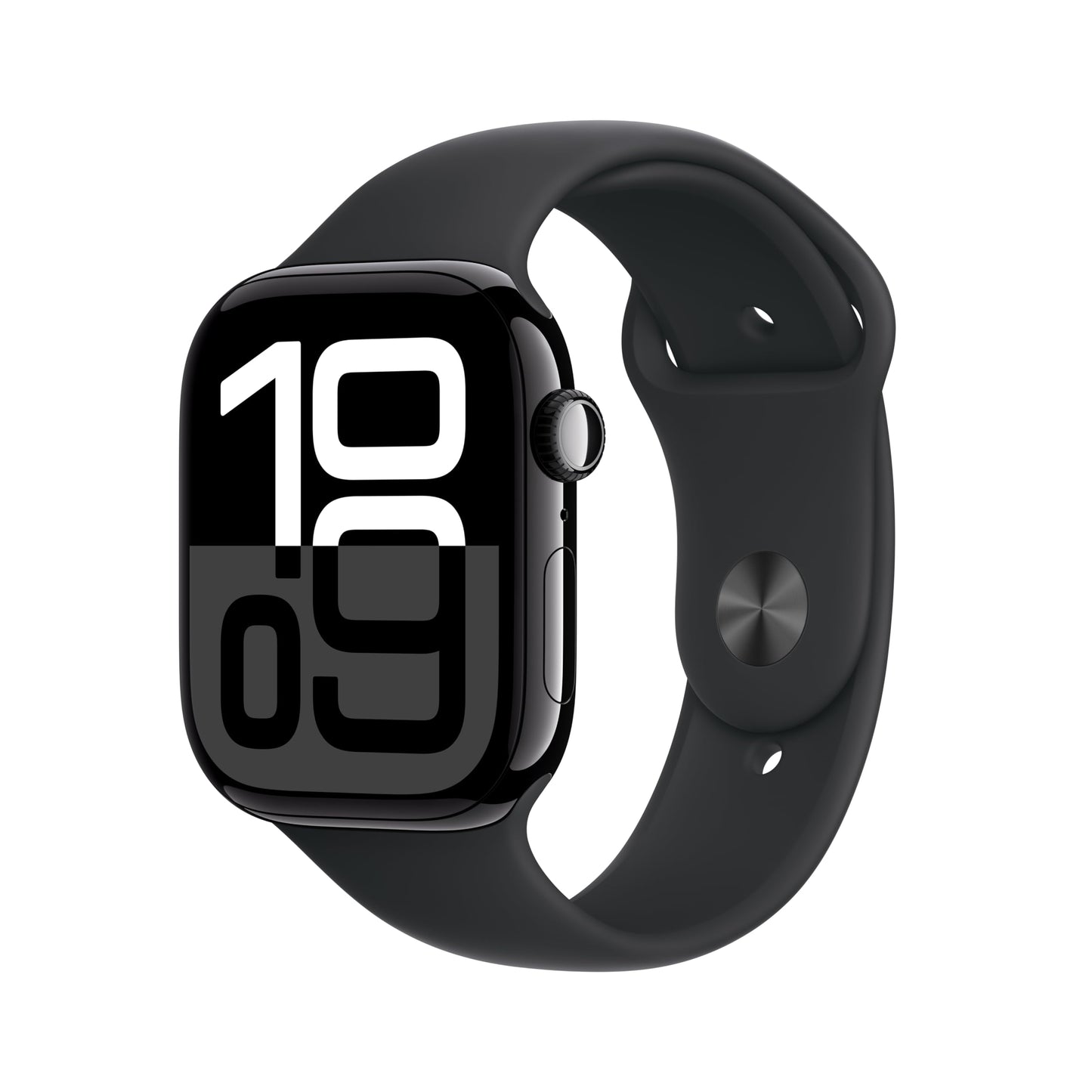 Apple Watch Series 10 [GPS 46mm case] Smartwatch with Jet Black Aluminum Case with Black Sport Band - M/L. Fitness Tracker, ECG App, Always-On Retina Display, Water Resistant