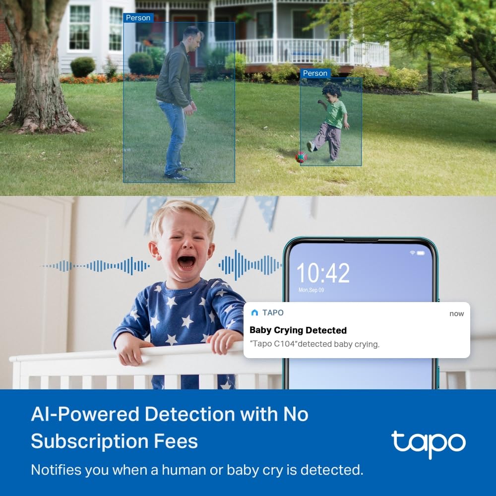 Tapo 1080P Indoor Security Camera for Baby Monitor, Pet Camera w/Motion Detection, 2-Way Audio, Night Vision, Cloud & SD Card Storage, Works w/Alexa & Google Home, Plug-in, C101