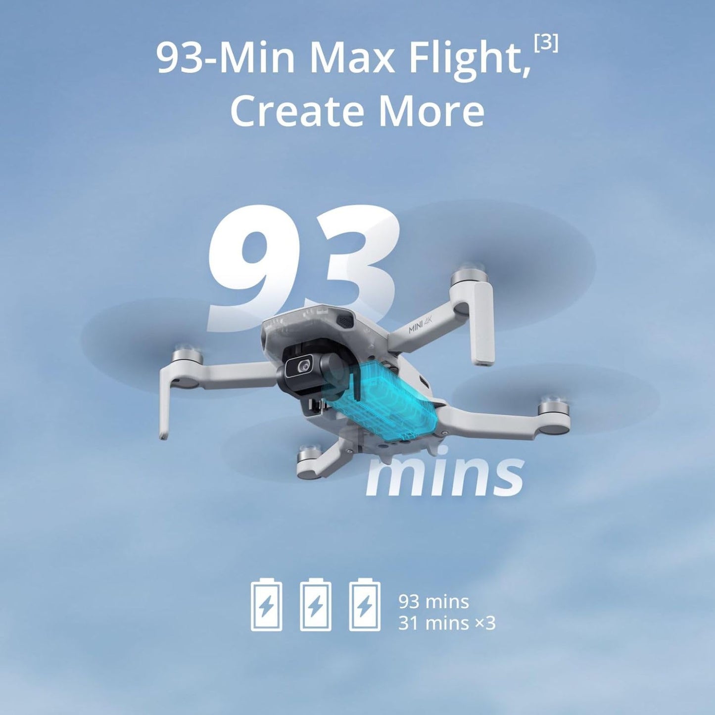 DJI Mini 4K Camera Drone Combo, Drone with 4K UHD Camera for Adults, Under 249 g, 3-Axis Gimbal Stabilization, 10km Video Transmission, Auto Return, 2 Batteries for 62-Min Max Flight Time, QuickShots