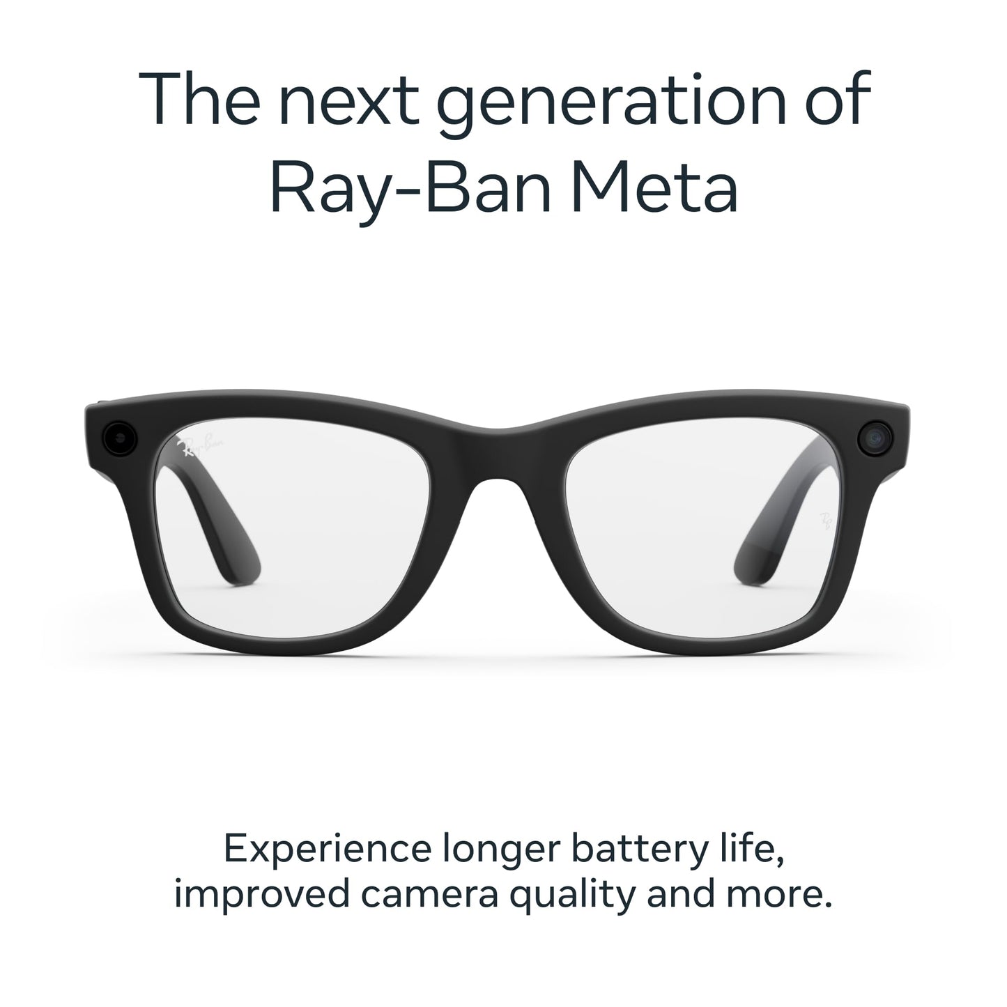 Ray-Ban Meta (Gen 2), Wayfarer, Shiny Black | Smart AI Glasses for Men, Women — 2x Battery Life — 3K Ultra HD Resolution — 12 MP Ultra-Wide Camera, Audio, Video — Green Lenses — Wearable Technology