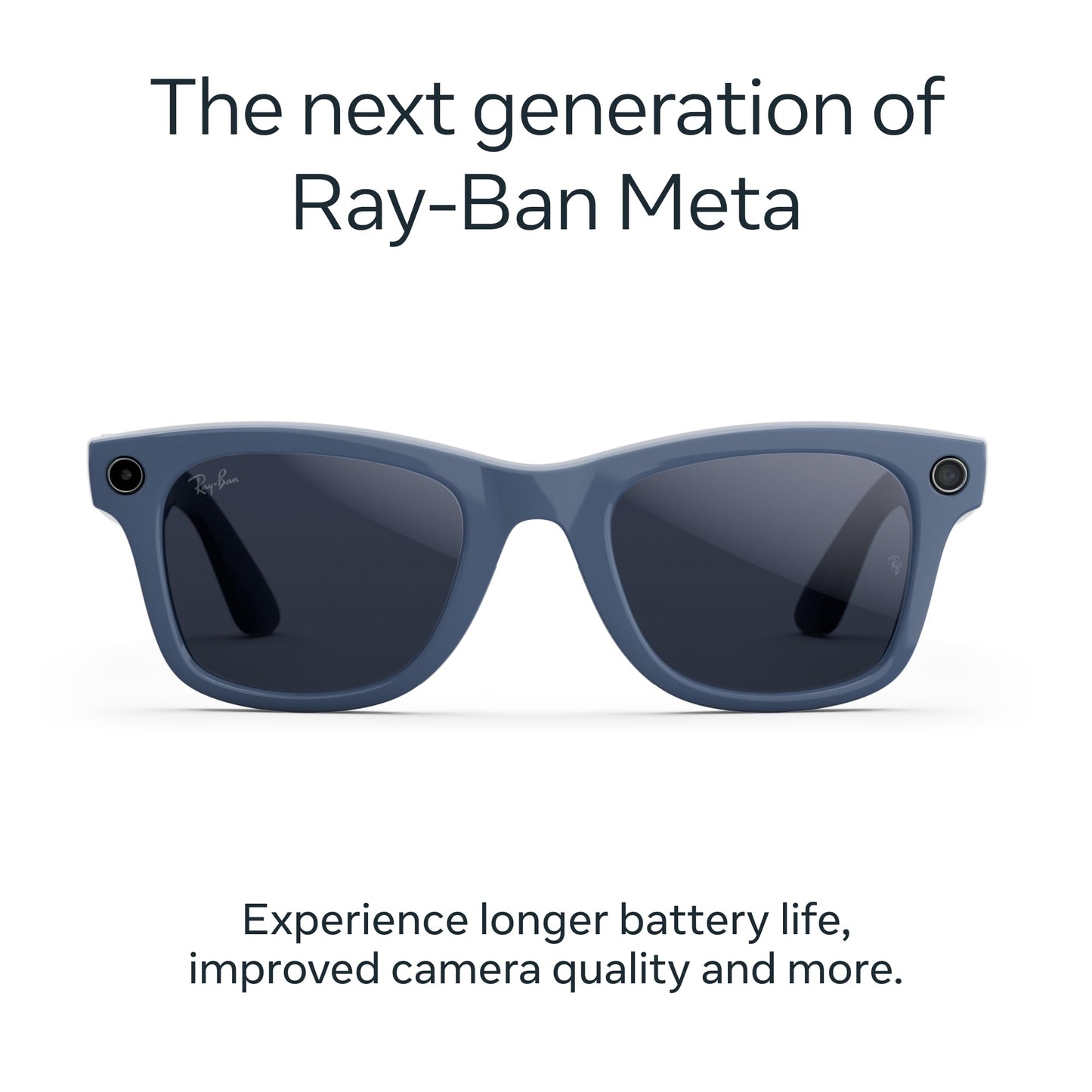 Ray-Ban Meta (Gen 2), Wayfarer, Shiny Black | Smart AI Glasses for Men, Women — 2x Battery Life — 3K Ultra HD Resolution — 12 MP Ultra-Wide Camera, Audio, Video — Green Lenses — Wearable Technology