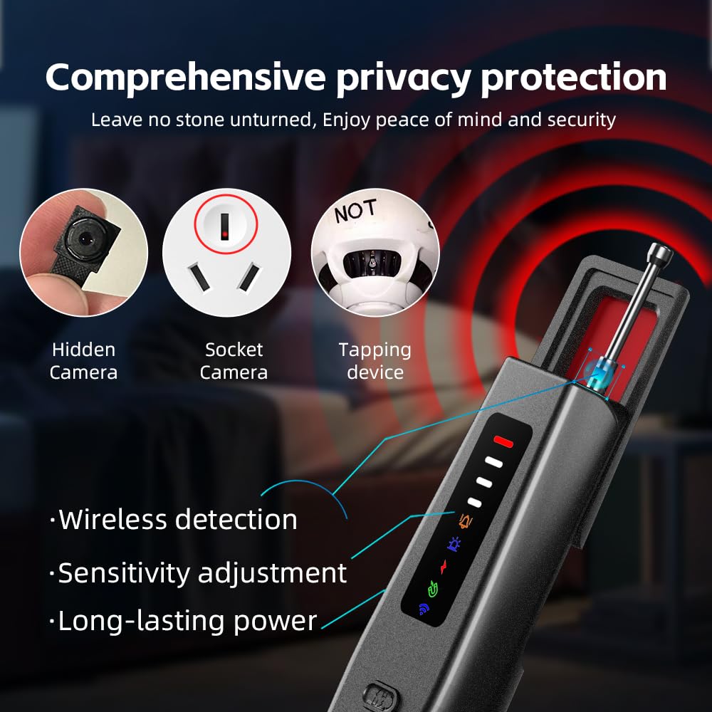 Upgraded Hidden Camera Detector -GPS Tracker Detector, Anti-Spy Detector, Bug Detector Electronic Sweeper for Hotels, Travel, Home & Office