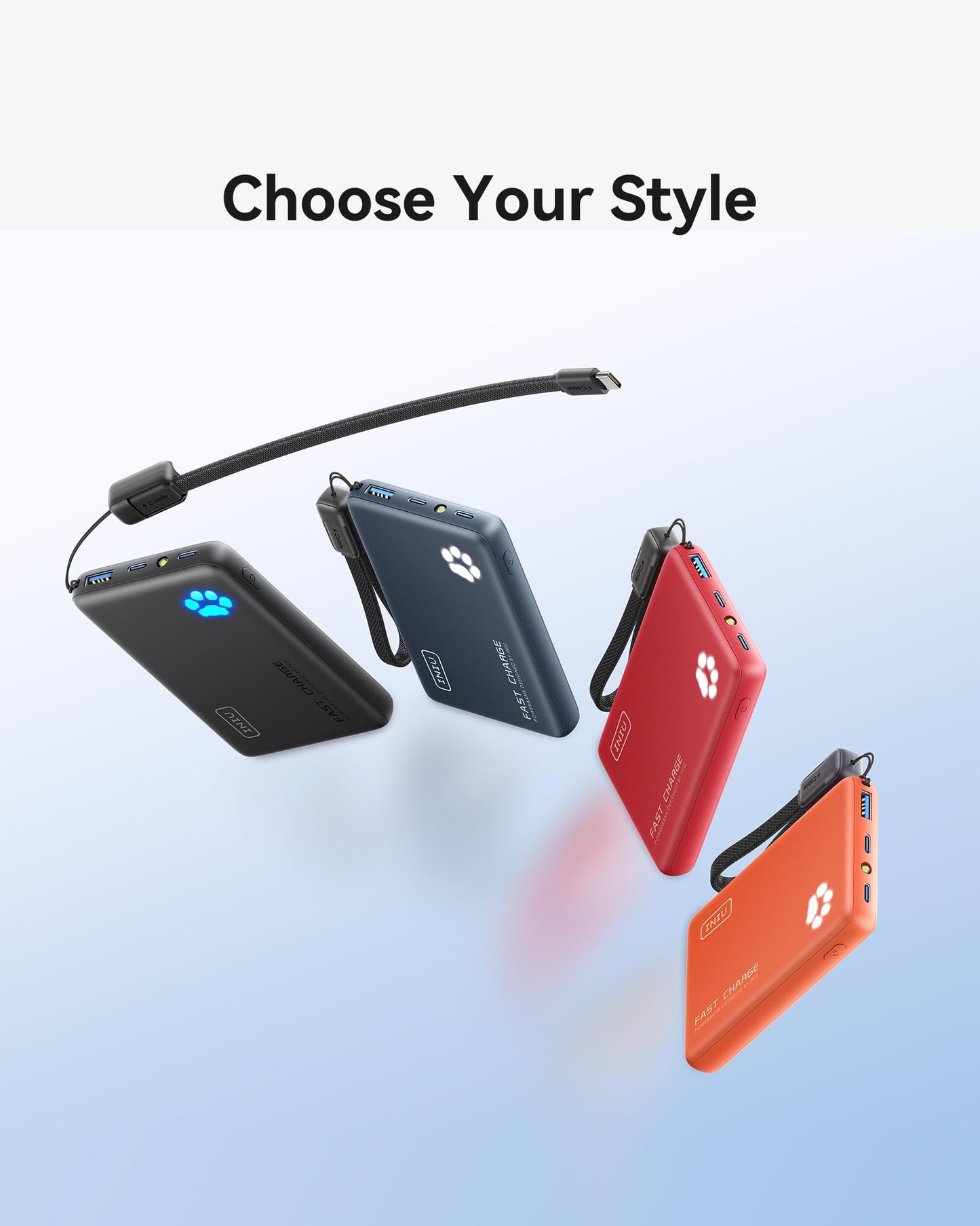 INIU Portable Charger, Ultra Slim 10000mAh 45W PD Power Bank, USB C in&Out Fast Charging Battery Pack, Travel Essential Phone Powerbank Compatible with iPhone 17 16 15 Samsung S22 S21 Google iPad etc