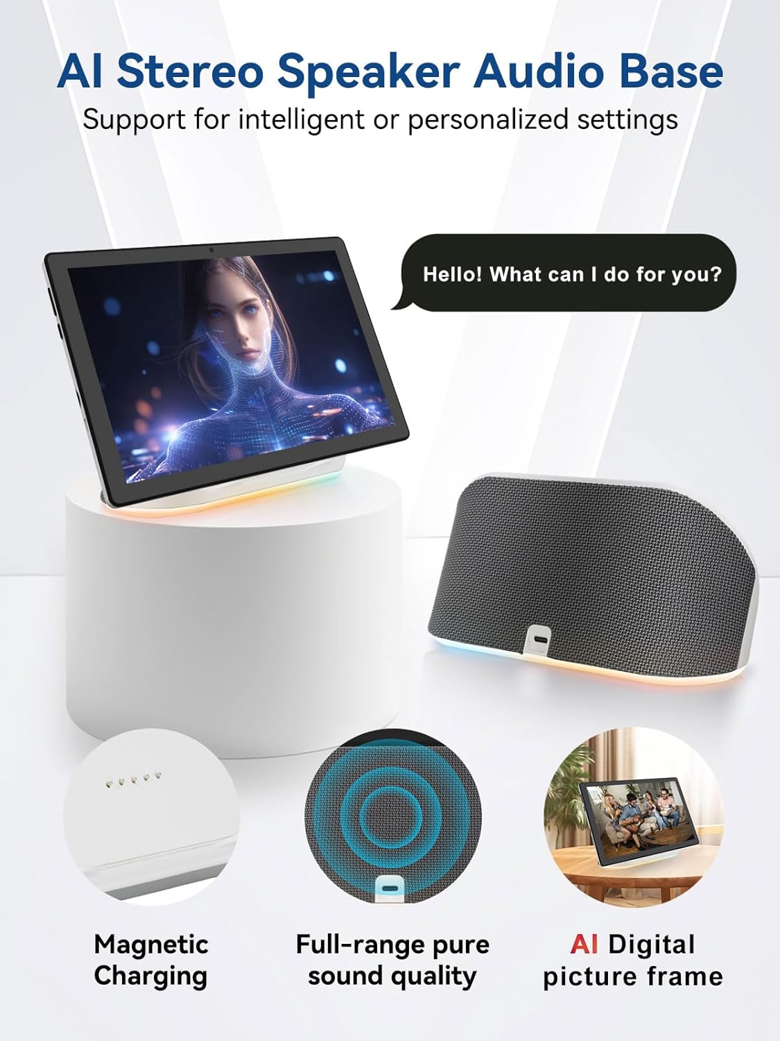 2025 Upgraded Android Tablet with Charging Speaker Dock, 2 Years Protection, Otca-Core CPU, 14GB+64GB Storage with 1TB Expansion, WiFi 6, BT5.3, Google Tablet, US Version