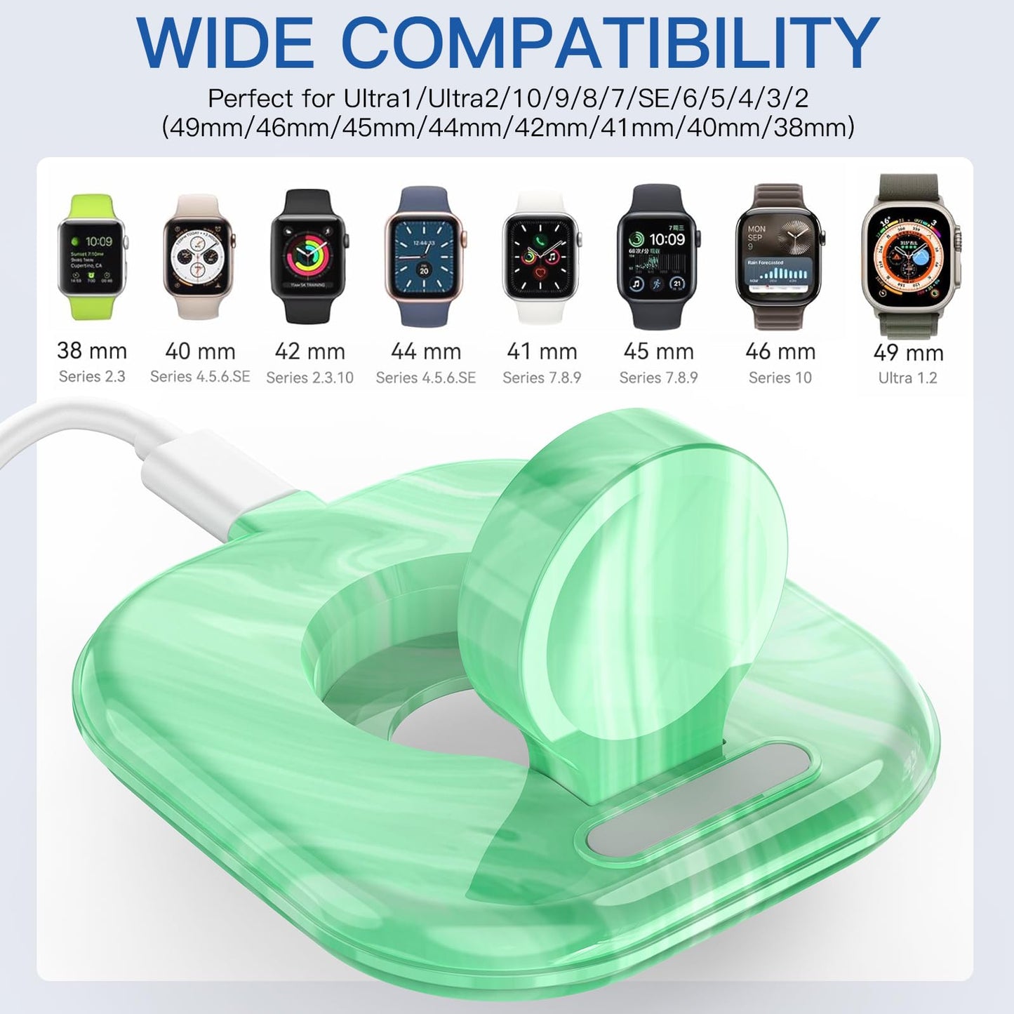 for Apple Watch Magnetic Charging Dock - Fast Magnetic Charger Stand, Compatible with Apple Watch Series 2/3/4/5/6/7/8/9/10/Ultra 1 2, Supports Nightstand Mode, Portable Design for Travel