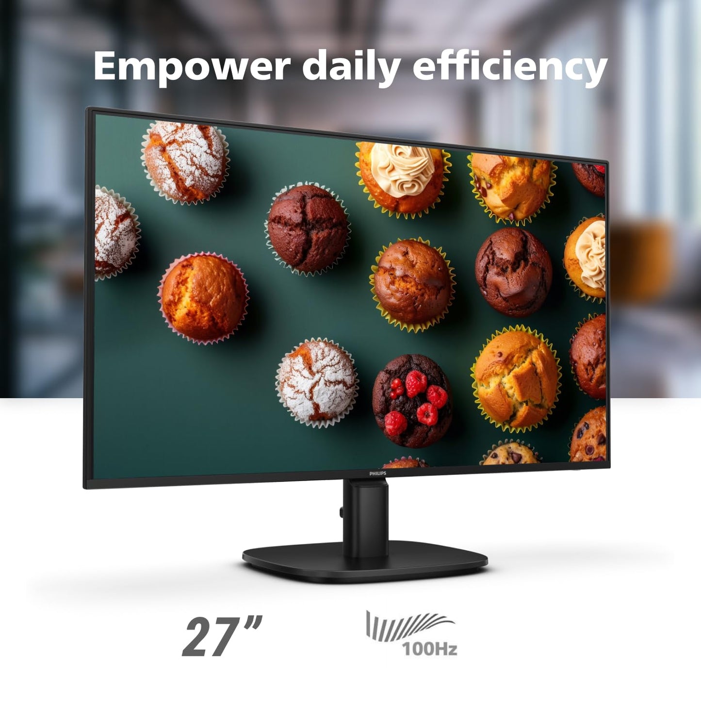 Philips New 24 inch Frameless Full HD (1920 x 1080) 100Hz Monitor, VESA, HDMI x1, VGA Port x1, Eye Care, 4 Year Advance Replacement Warranty, 241V8LB, Black