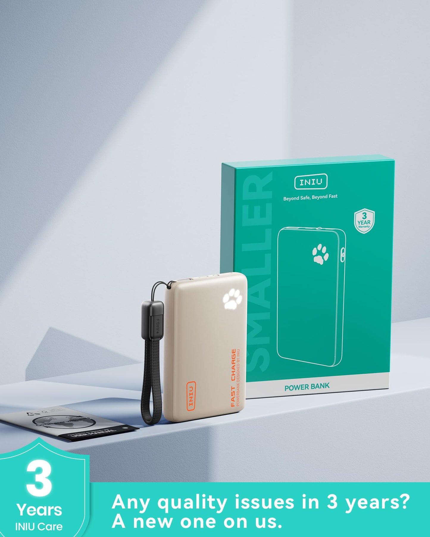 INIU Portable Charger, Ultra Slim 10000mAh 45W PD Power Bank, USB C in&Out Fast Charging Battery Pack, Travel Essential Phone Powerbank Compatible with iPhone 17 16 15 Samsung S22 S21 Google iPad etc