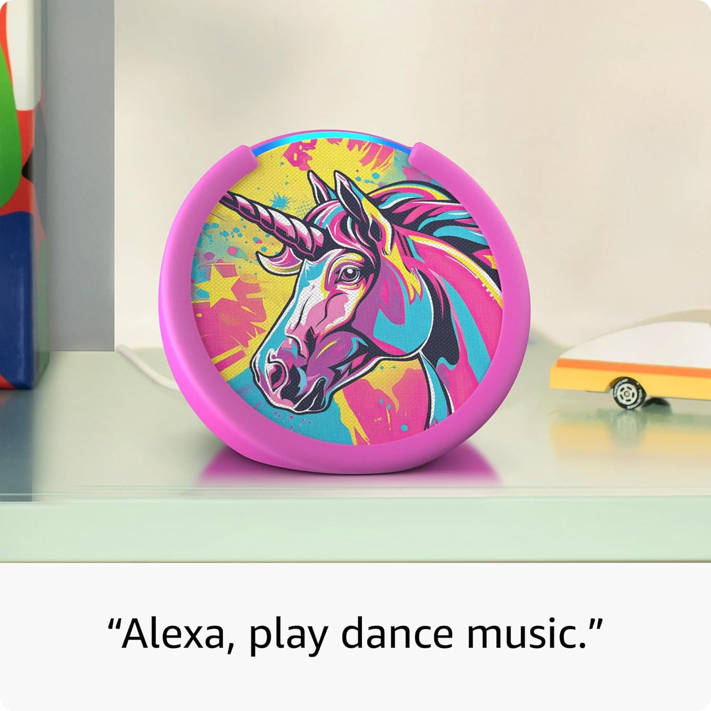 Amazon Echo Pop Kids (newest model), Designed for kids, with Alexa+ Early Access, parental controls, Includes 6 months of Amazon Kids+, Disney Princess