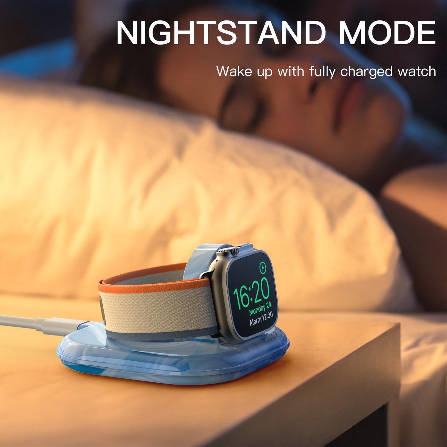 for Apple Watch Magnetic Charging Dock - Fast Magnetic Charger Stand, Compatible with Apple Watch Series 2/3/4/5/6/7/8/9/10/Ultra 1 2, Supports Nightstand Mode, Portable Design for Travel