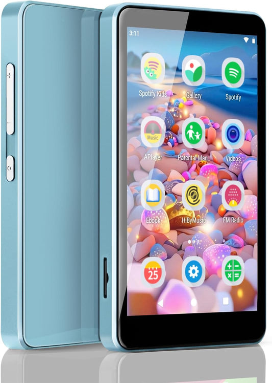 MP3 Player for Kids with Spotify, Parental Controls, Spotify Kids, Audible, Amazon Music, Libby, 4.0" IPS Kids MP4 Music Player Up to 512GB (Blue)