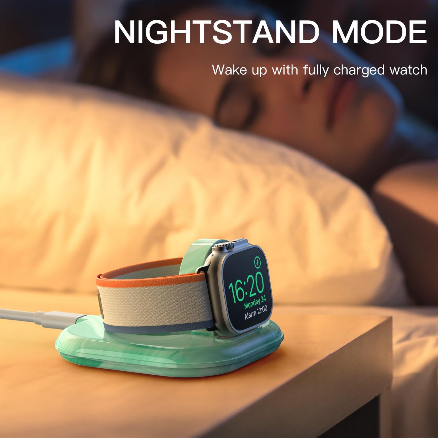for Apple Watch Magnetic Charging Dock - Fast Magnetic Charger Stand, Compatible with Apple Watch Series 2/3/4/5/6/7/8/9/10/Ultra 1 2, Supports Nightstand Mode, Portable Design for Travel