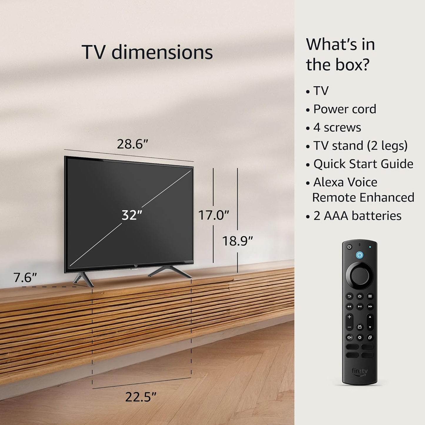 Amazon Fire TV 32" 2-Series, HD smart TV with Fire TV Alexa Voice Remote, stream live TV without cable