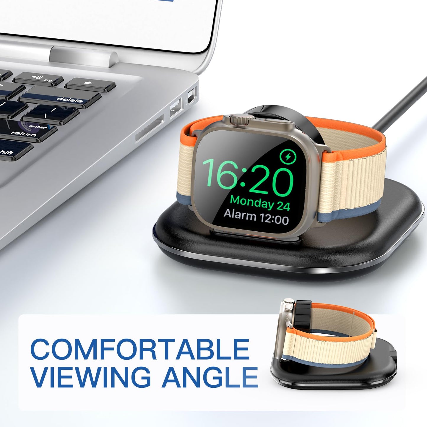 for Apple Watch Magnetic Charging Dock - Fast Magnetic Charger Stand, Compatible with Apple Watch Series 2/3/4/5/6/7/8/9/10/Ultra 1 2, Supports Nightstand Mode, Portable Design for Travel