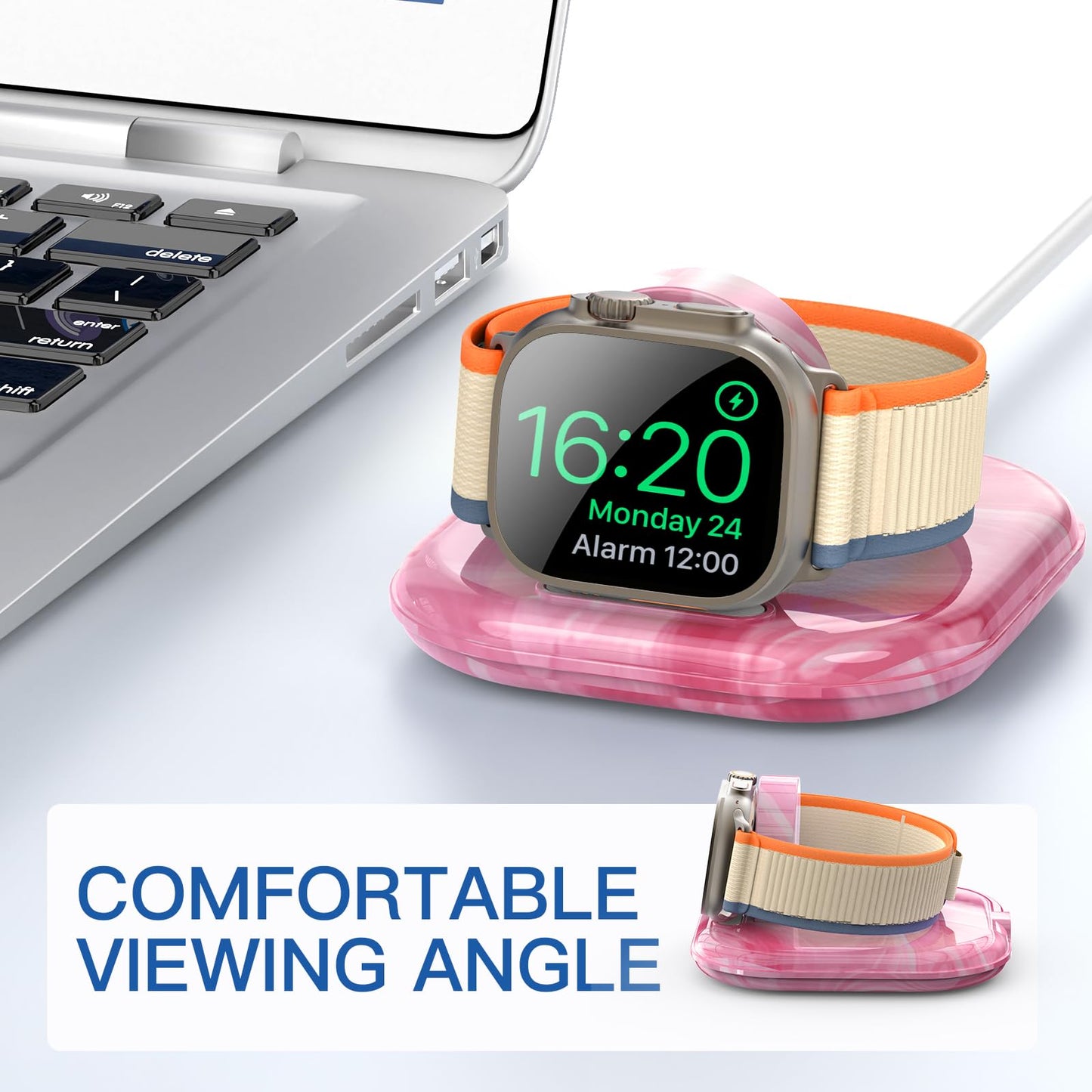 for Apple Watch Magnetic Charging Dock - Fast Magnetic Charger Stand, Compatible with Apple Watch Series 2/3/4/5/6/7/8/9/10/Ultra 1 2, Supports Nightstand Mode, Portable Design for Travel