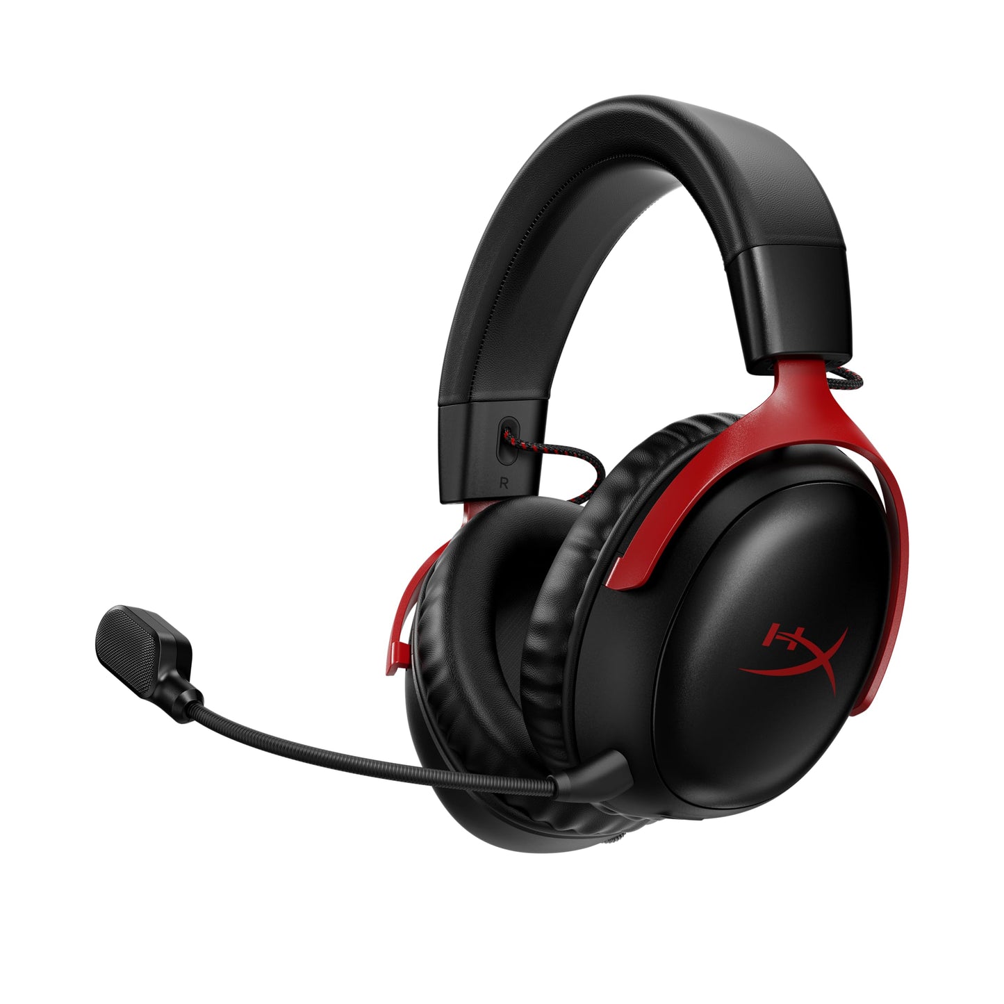 HyperX Cloud III – Wired Gaming Headset, PC, PS5, Xbox Series X|S, Angled 53mm Drivers, DTS Spatial Audio, Memory Foam, Durable Frame, Ultra-Clear 10mm Mic, USB-C, USB-A, 3.5mm – Black/Red