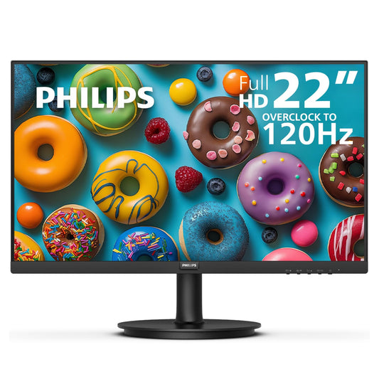 Philips New 24 inch Frameless Full HD (1920 x 1080) 100Hz Monitor, VESA, HDMI x1, VGA Port x1, Eye Care, 4 Year Advance Replacement Warranty, 241V8LB, Black