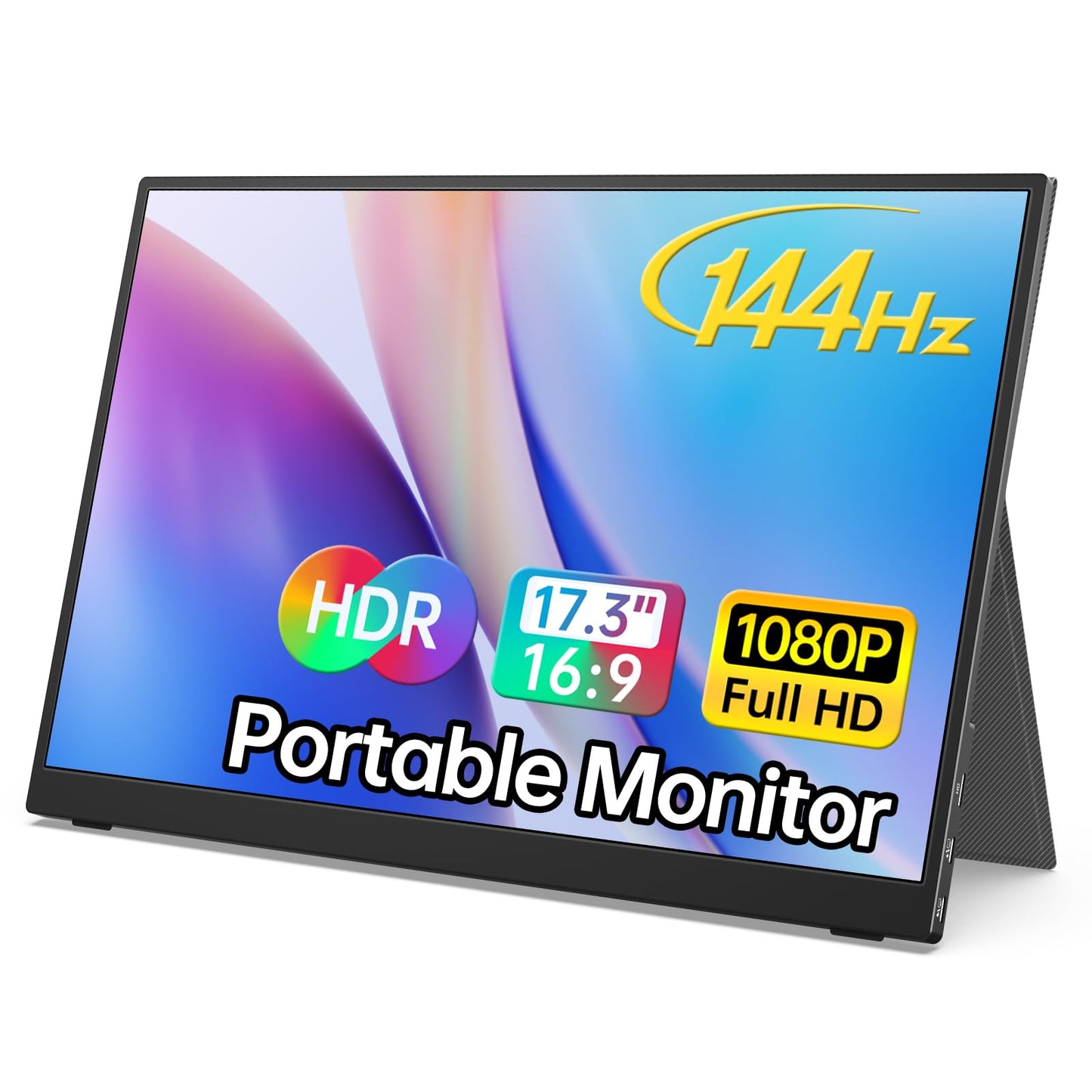 MNN Portable Monitor 14 inch FHD 1920 * 1200P USB C HDMI Ultra-Slim IPS Travel Display w/Speakers, HDR Plug&Play, External Monitor for Laptop PC, Phone,Mac(400cd/m² Brightness)