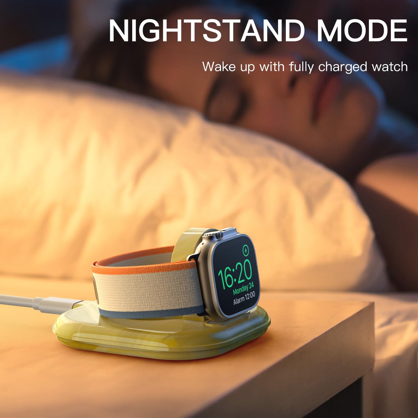 for Apple Watch Magnetic Charging Dock - Fast Magnetic Charger Stand, Compatible with Apple Watch Series 2/3/4/5/6/7/8/9/10/Ultra 1 2, Supports Nightstand Mode, Portable Design for Travel