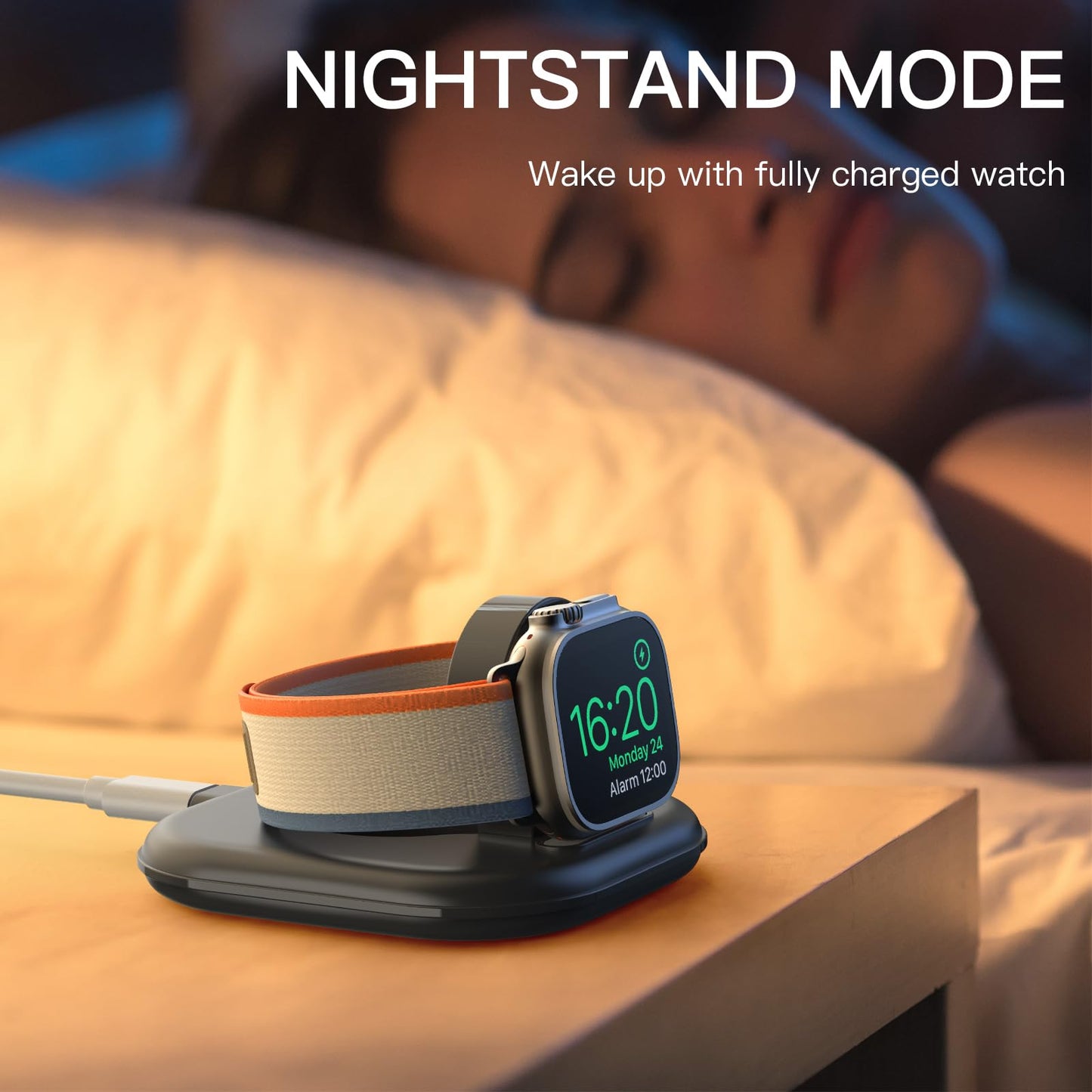 for Apple Watch Magnetic Charging Dock - Fast Magnetic Charger Stand, Compatible with Apple Watch Series 2/3/4/5/6/7/8/9/10/Ultra 1 2, Supports Nightstand Mode, Portable Design for Travel