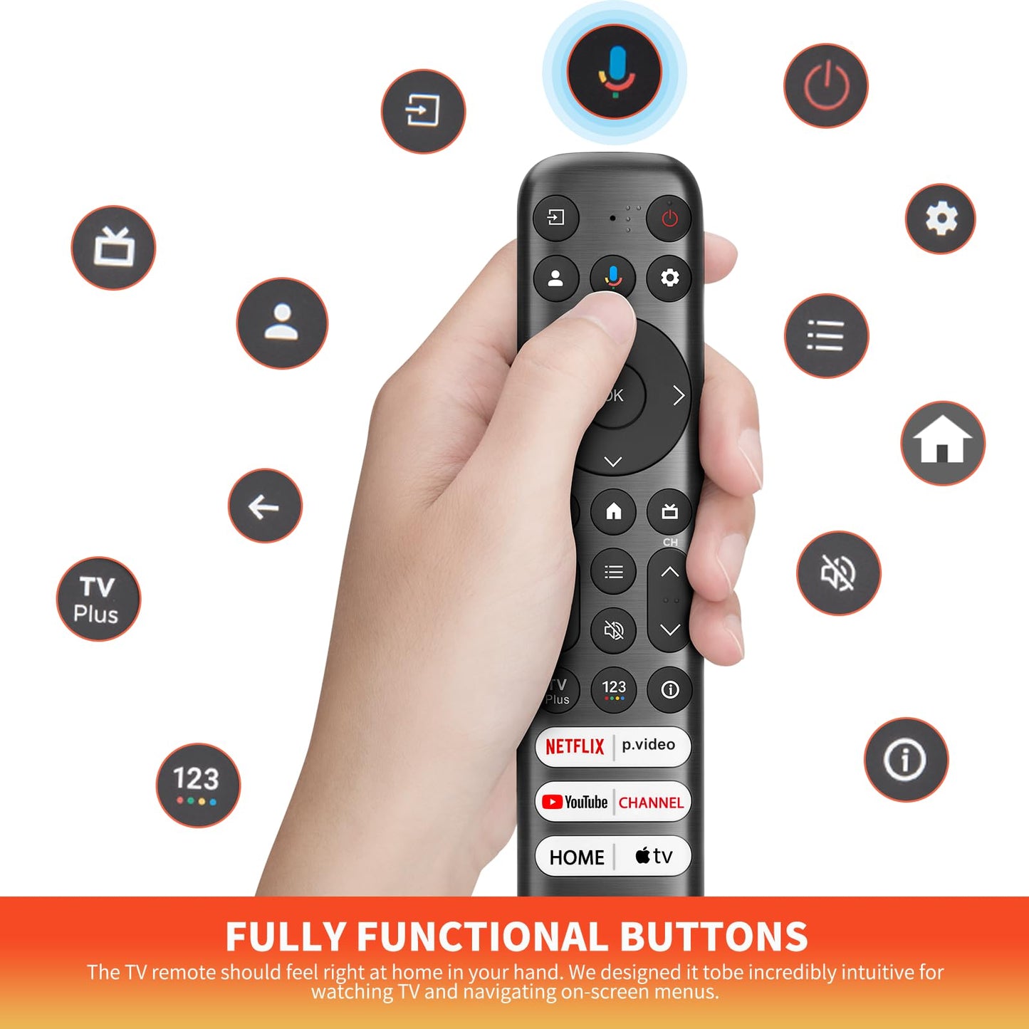 Rechargeable Remote for Samsung-TV-Remote-Control-Replacement,Compatible with Samsung Frame Crystal UHD Neo QLED OLED 4K 8K Smart TVs